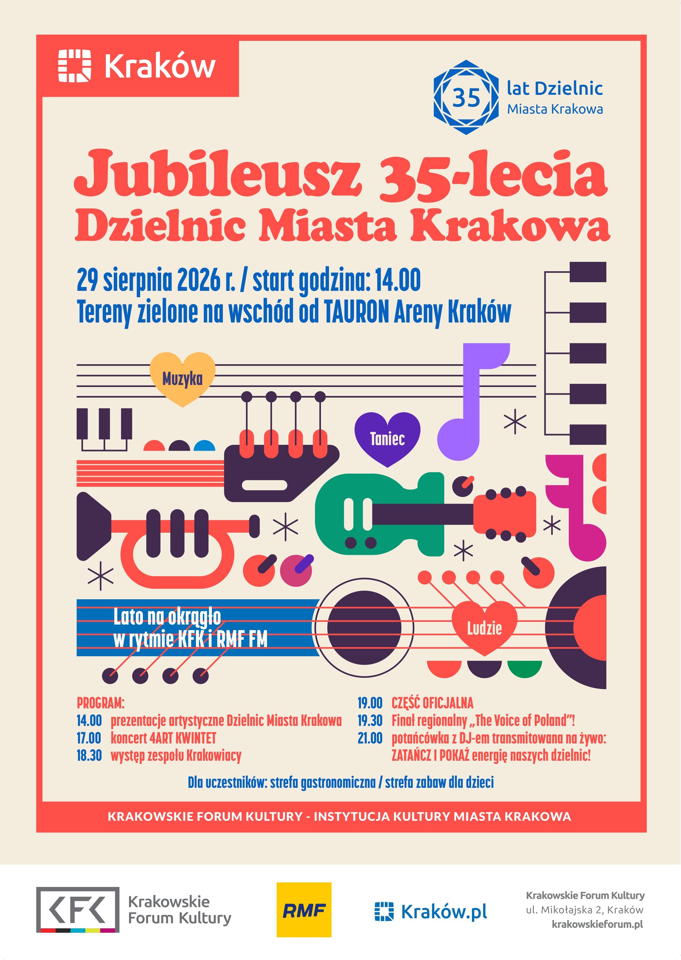 Plakatu: Jubileusz 35-lecia Dzielnic Miasta Krakowa
