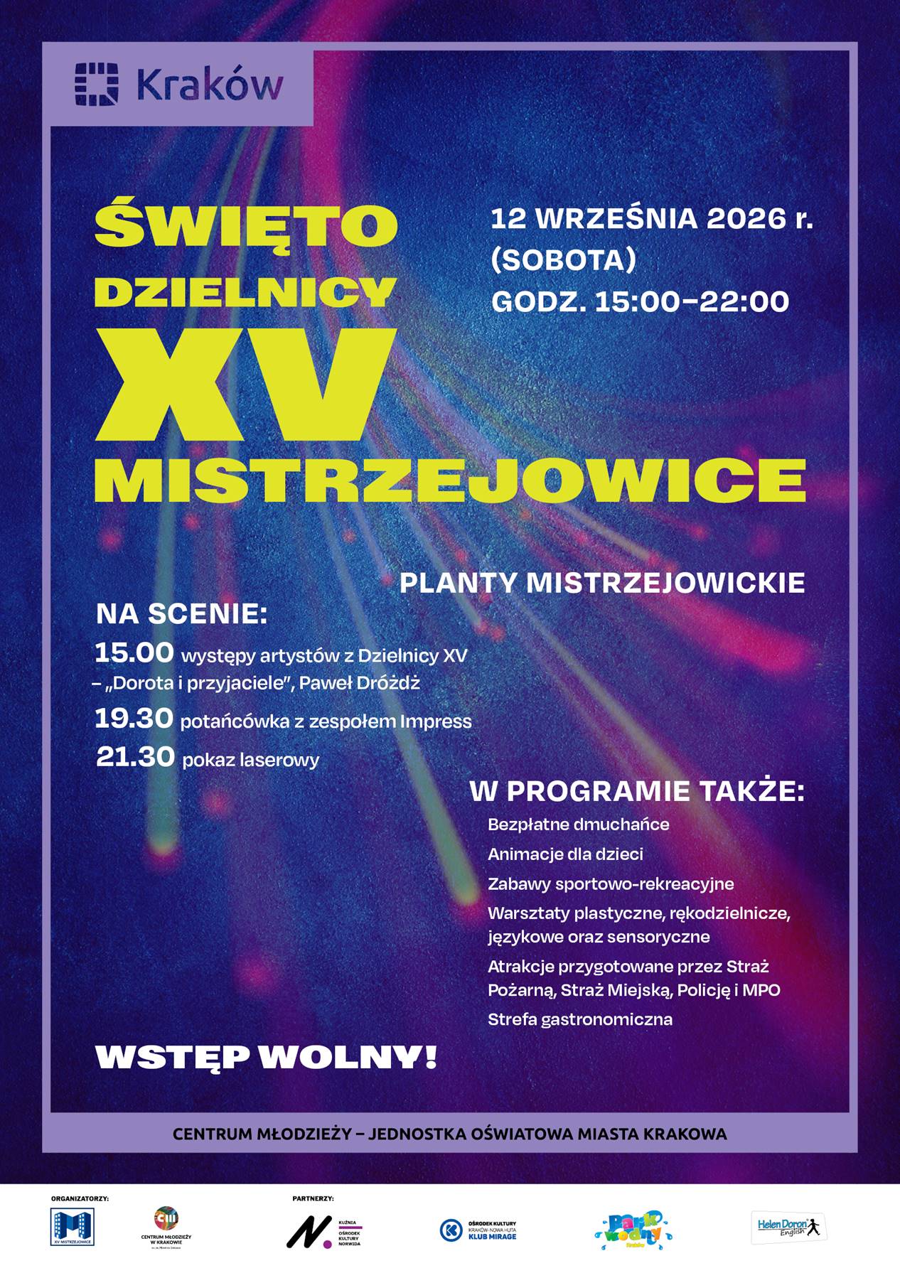 Plakat: Święto Dzielnicy XV Mistrzejowice