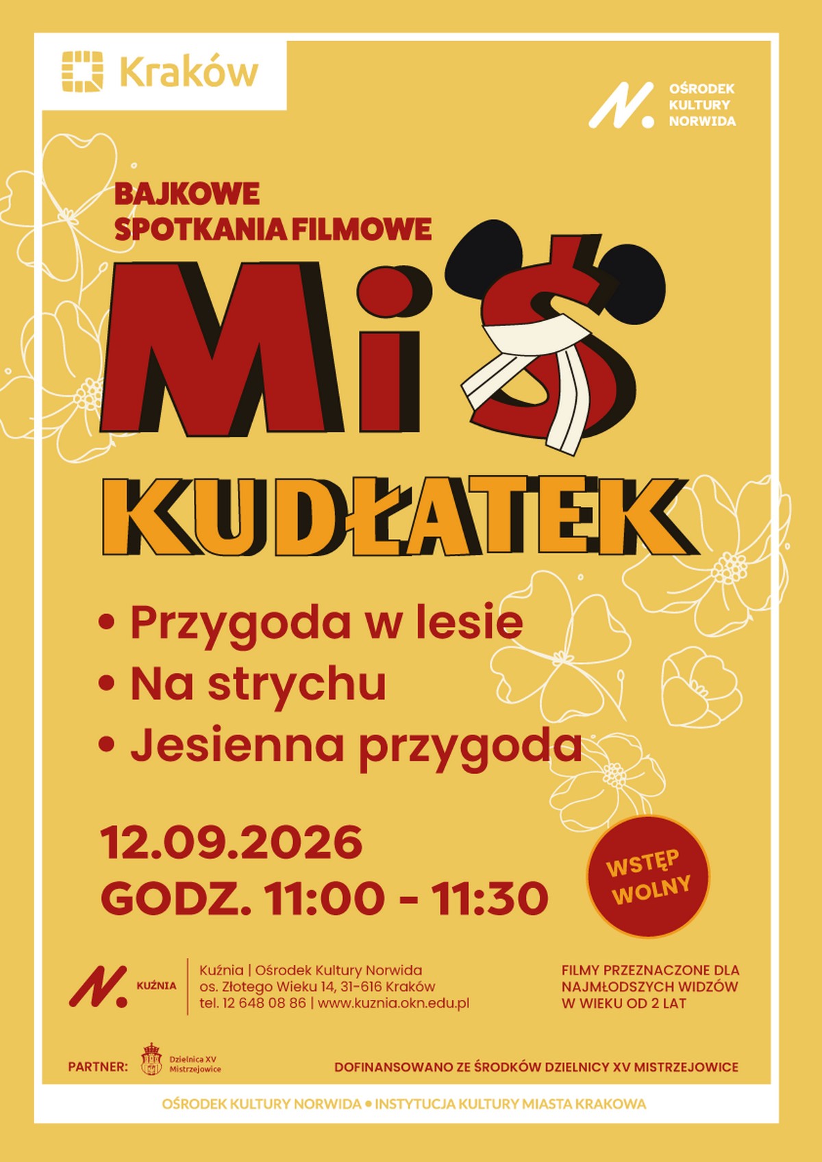 Plakat: Bajkowe spotkania filmowe: Miś Kudłatek