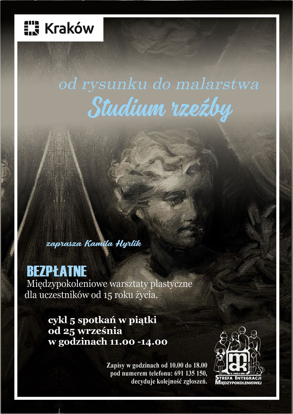 Plakat: Od rysunku do malarstwa. Studium rzeźby
