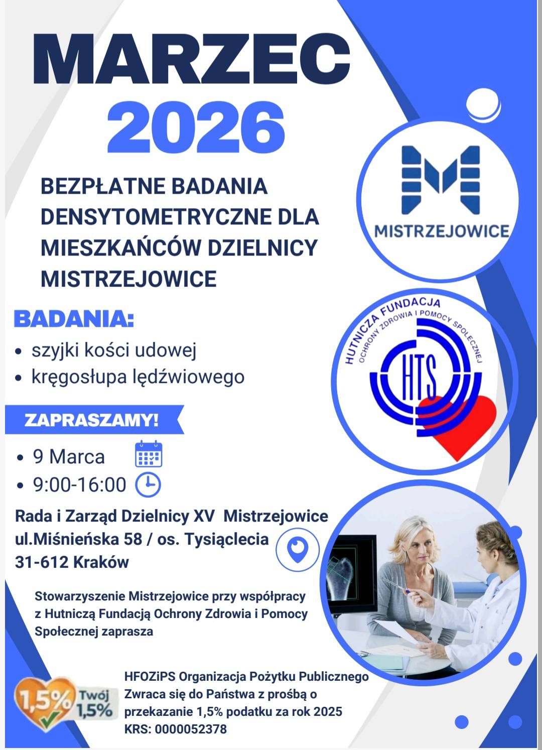 Bezpłatne badania dla mieszkańców Mistrzejowic – podsumowanie dnia