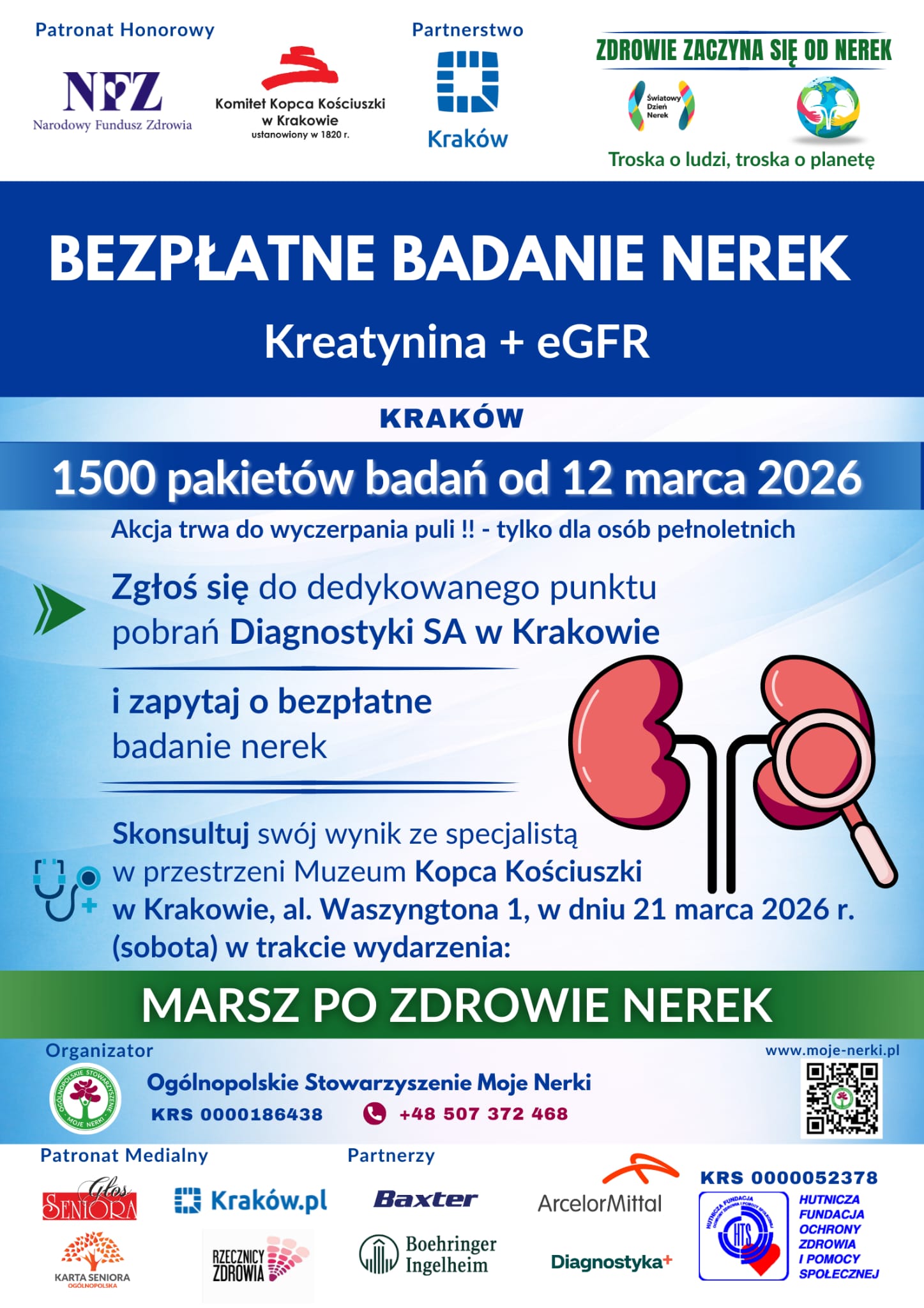 Bezpłatne badania nerek dla mieszkańców Krakowa