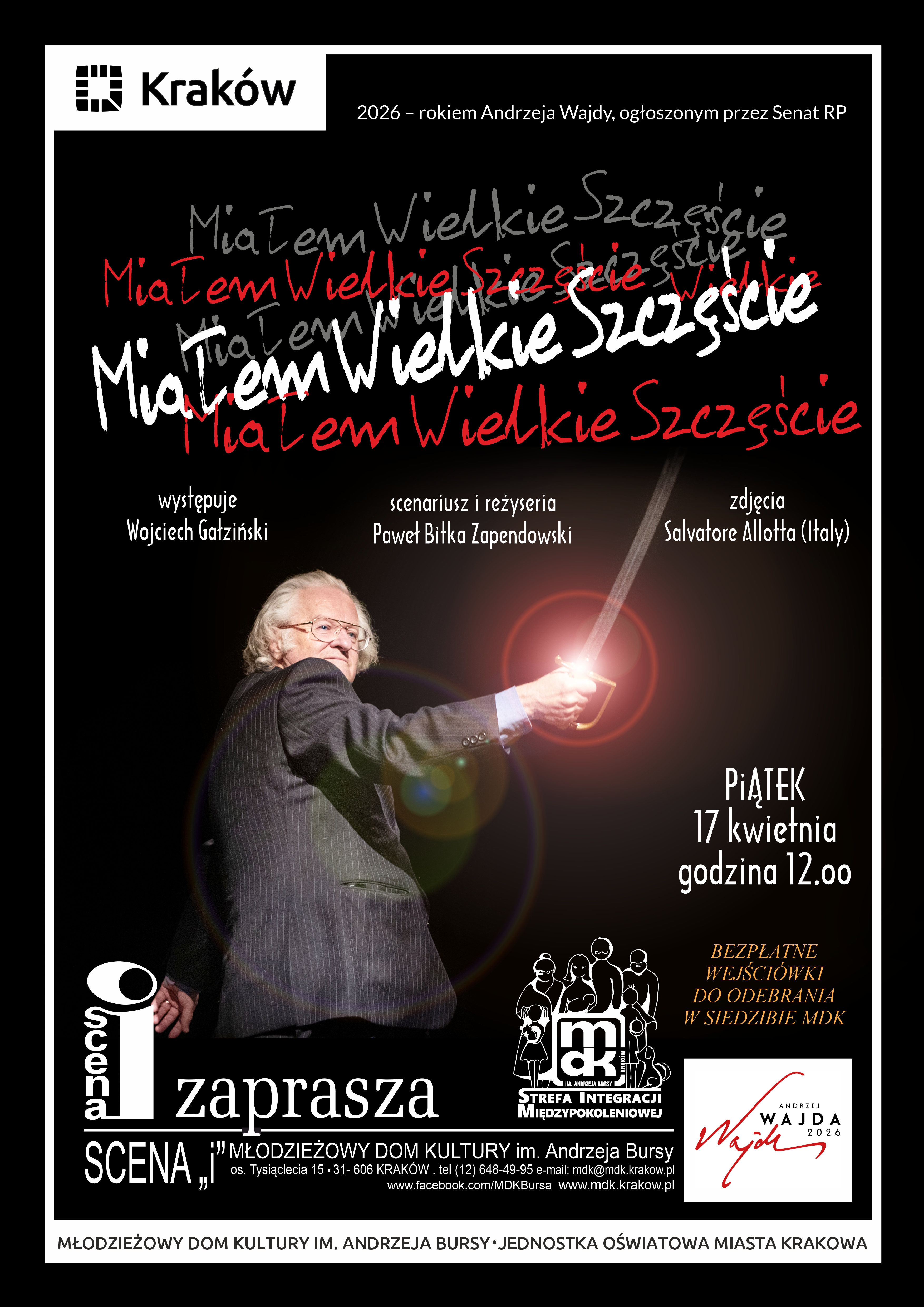 „Miałem wielkie szczęście” – monodram o Andrzeju Wajdzie